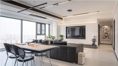 12.8w打造現(xiàn)代黑白風格的家146m² | 麗爾曼頓全房全屋整裝